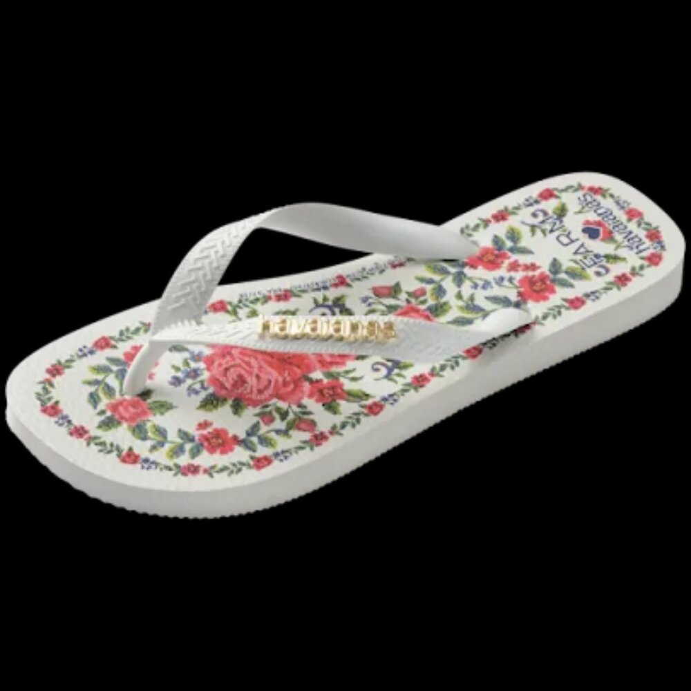 NEW FARM Rio Havaianas Flower Tapestry Top Flip Flops - Picture 4 of 8